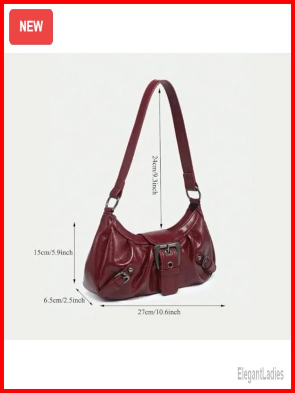 Small Hobo Bag Faux Leather Shoulder Clutch Punk Purse